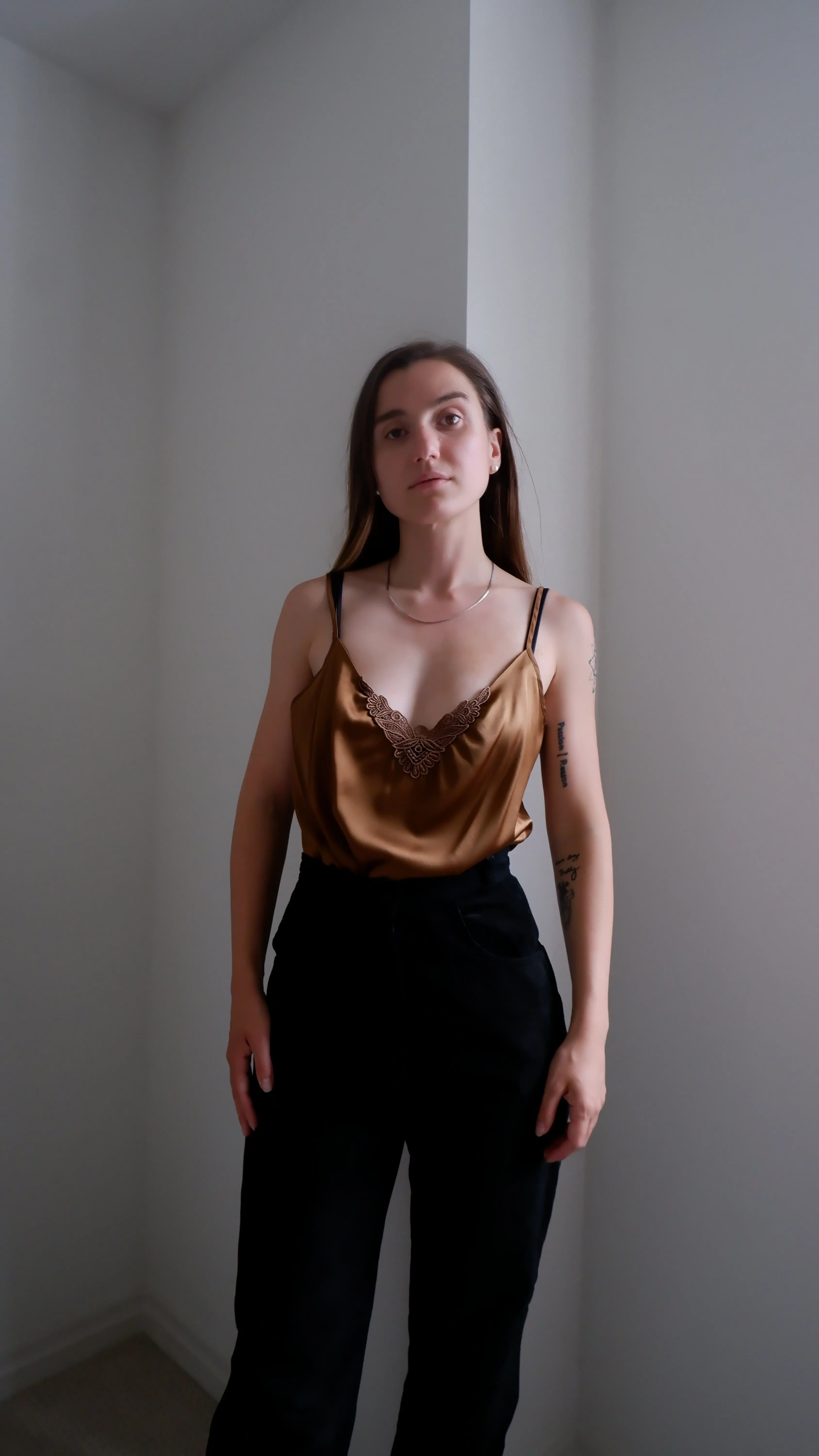 90s Club Monaco Hazelnut 100% Silk Camisole - L