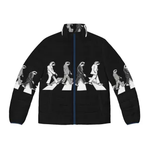 Abbey Road Sloth Puffer Jacket for Women - Beatle's Parody Design