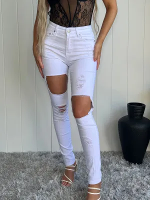 Alexa White Ripped Jeans