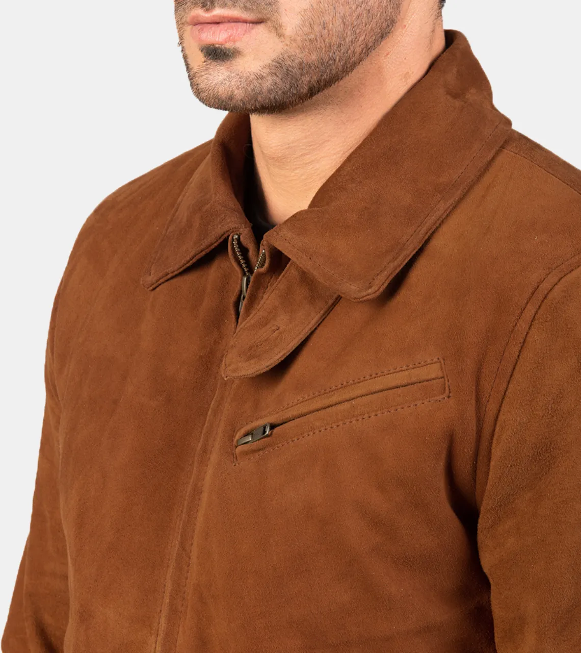 Alfier Men's Bronze Suede Leather Jacket