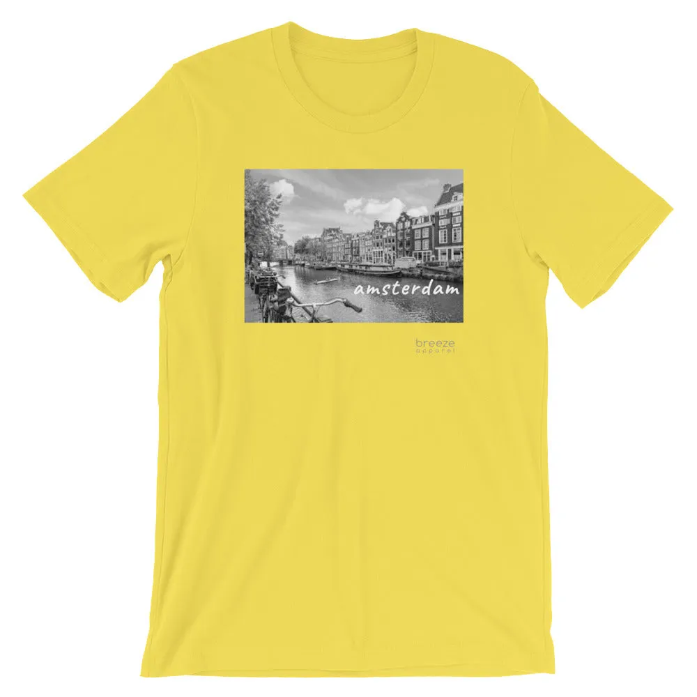 'Amsterdam, the Netherlands' unisex short-sleeved shirt (20 colors)