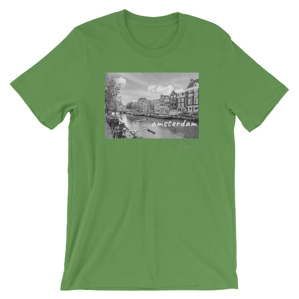 'Amsterdam, the Netherlands' unisex short-sleeved shirt (20 colors)