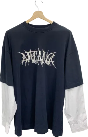 Arcana Black Long Sleeve Graphic T-Shirt UK XL