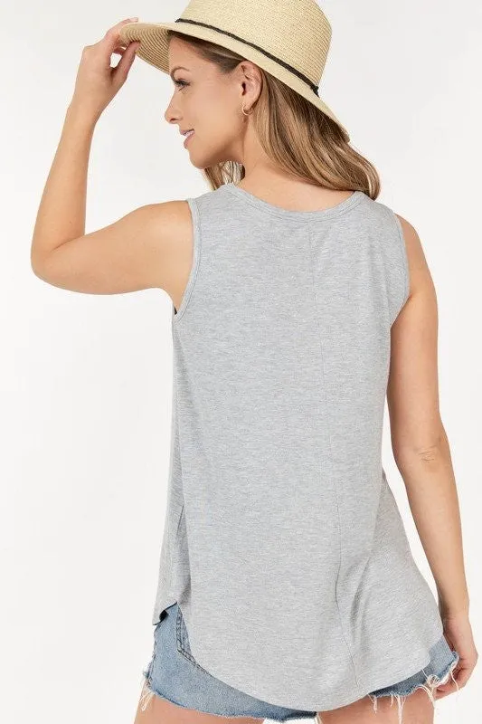 Basic Casual V neck Tank Top