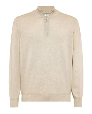 Camel Quarter Zip Sweater