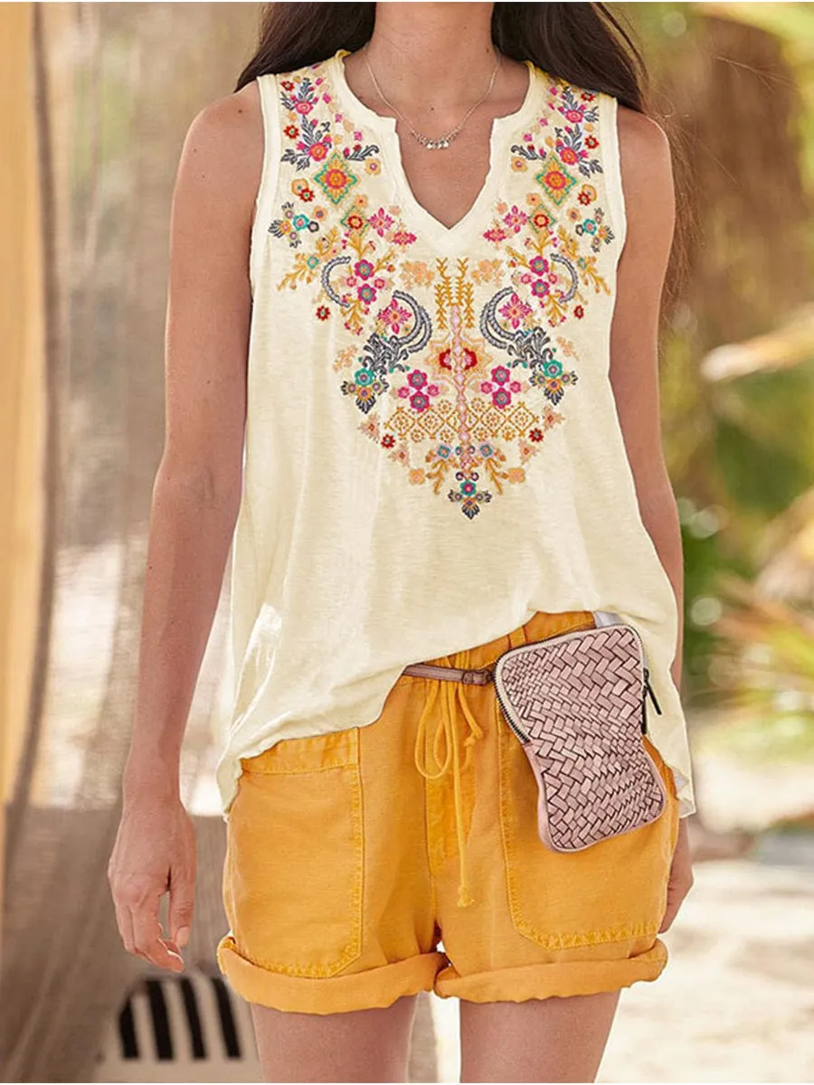 Casual Loose Fit Sleeveless Blouse