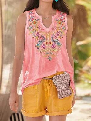 Casual Loose Fit Sleeveless Blouse
