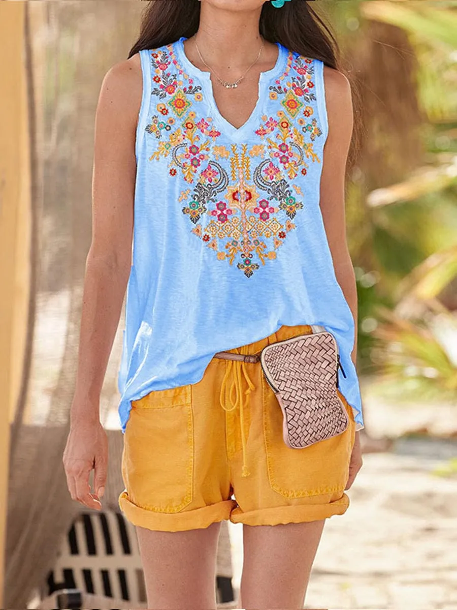 Casual Loose Fit Sleeveless Blouse