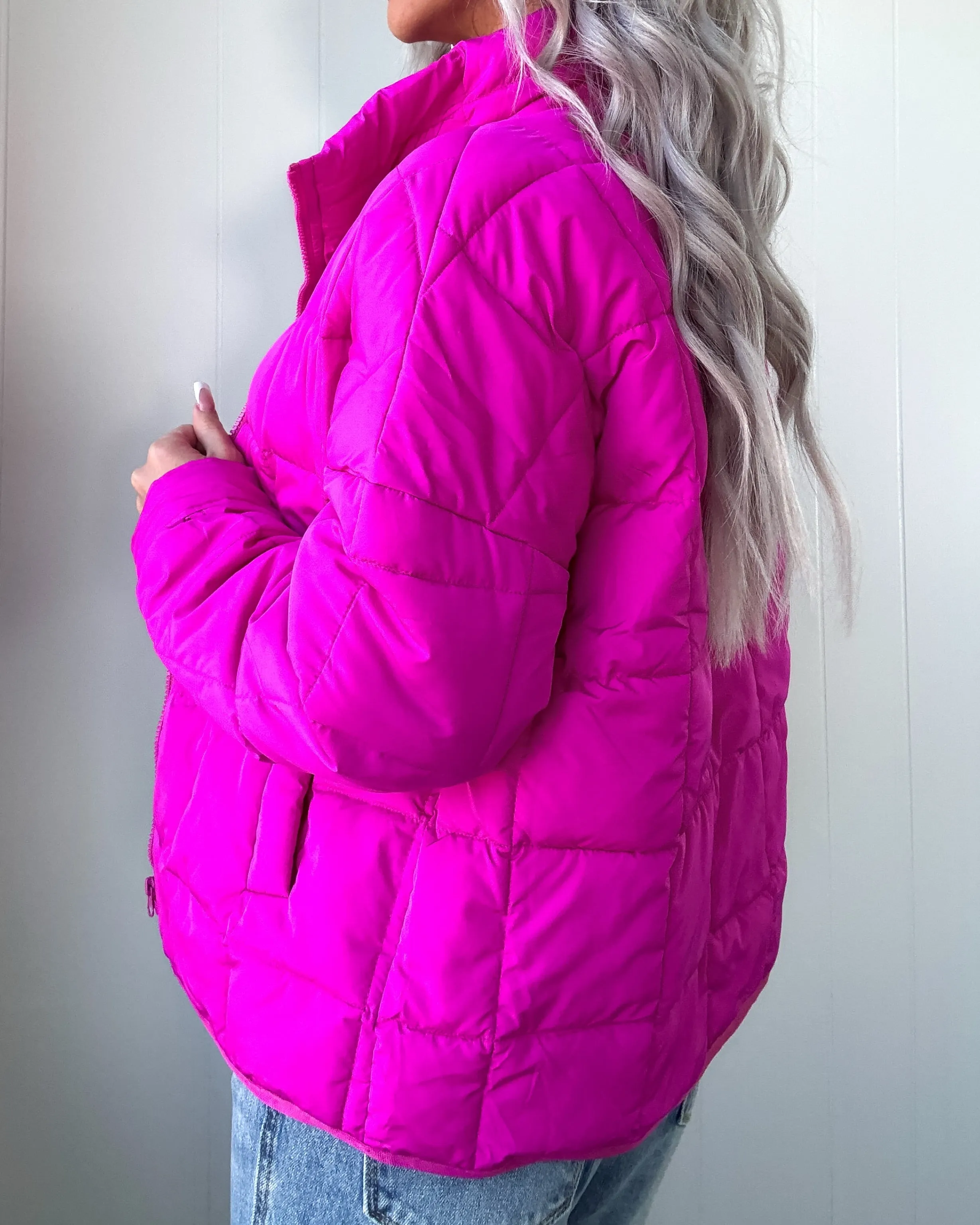 City Views Puffer Jacket - Fuchsia