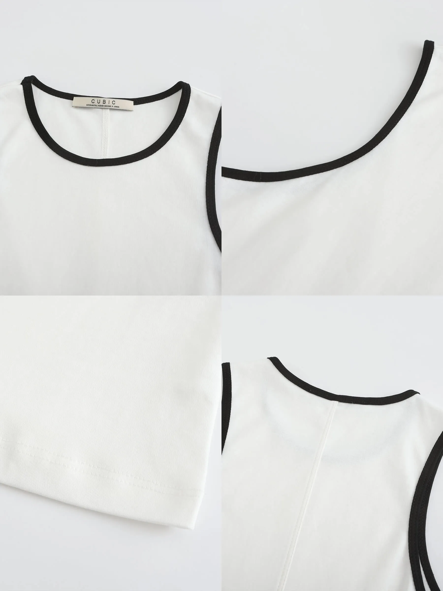 Contrast Cutaway Tank Top