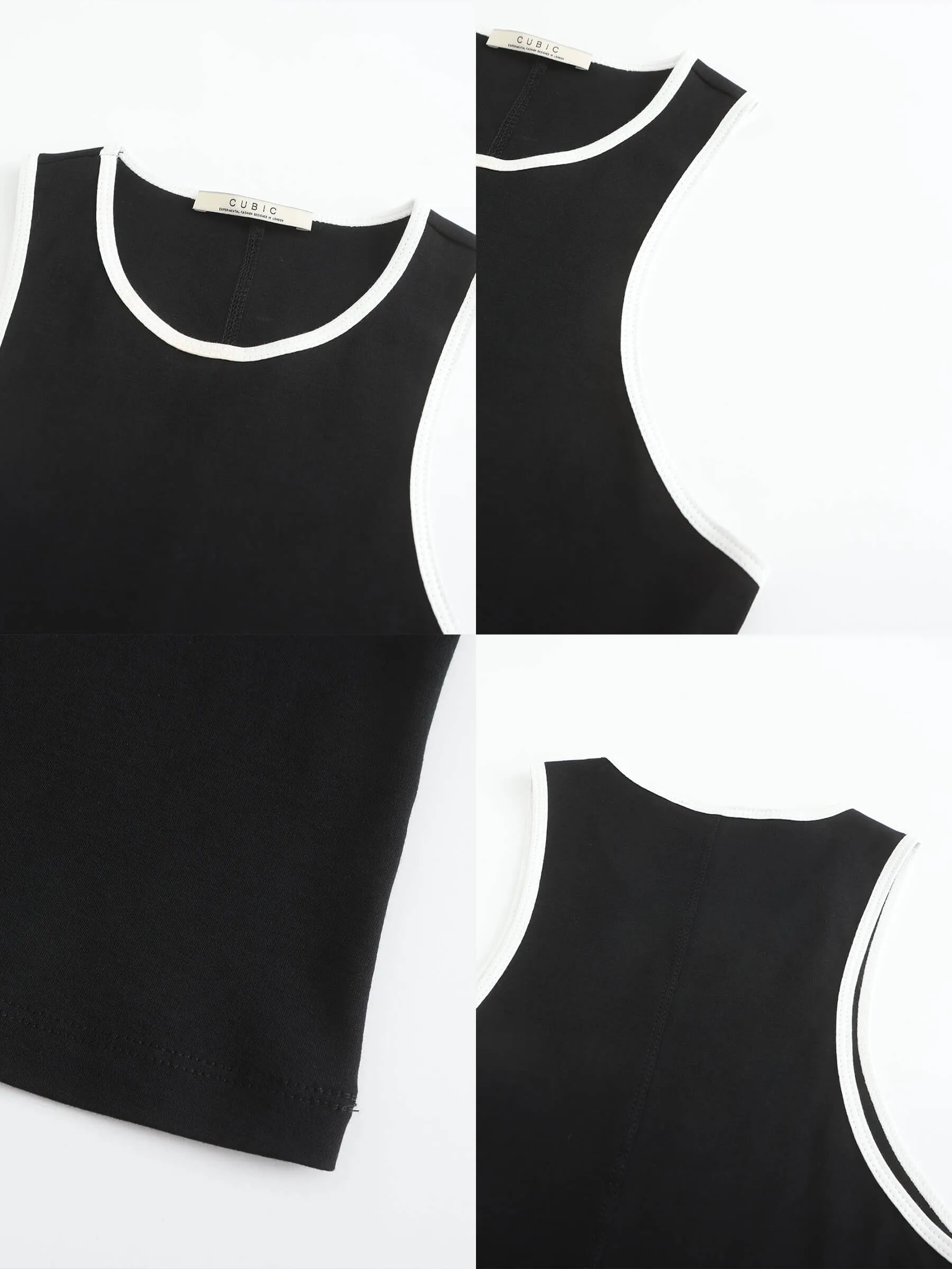 Contrast Cutaway Tank Top