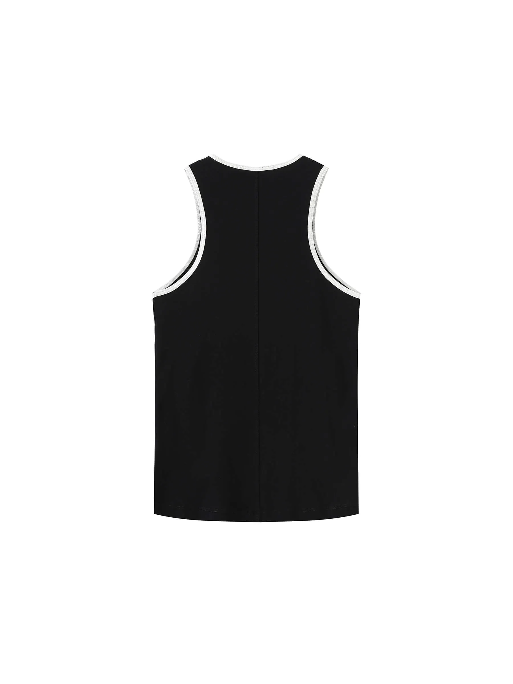 Contrast Cutaway Tank Top