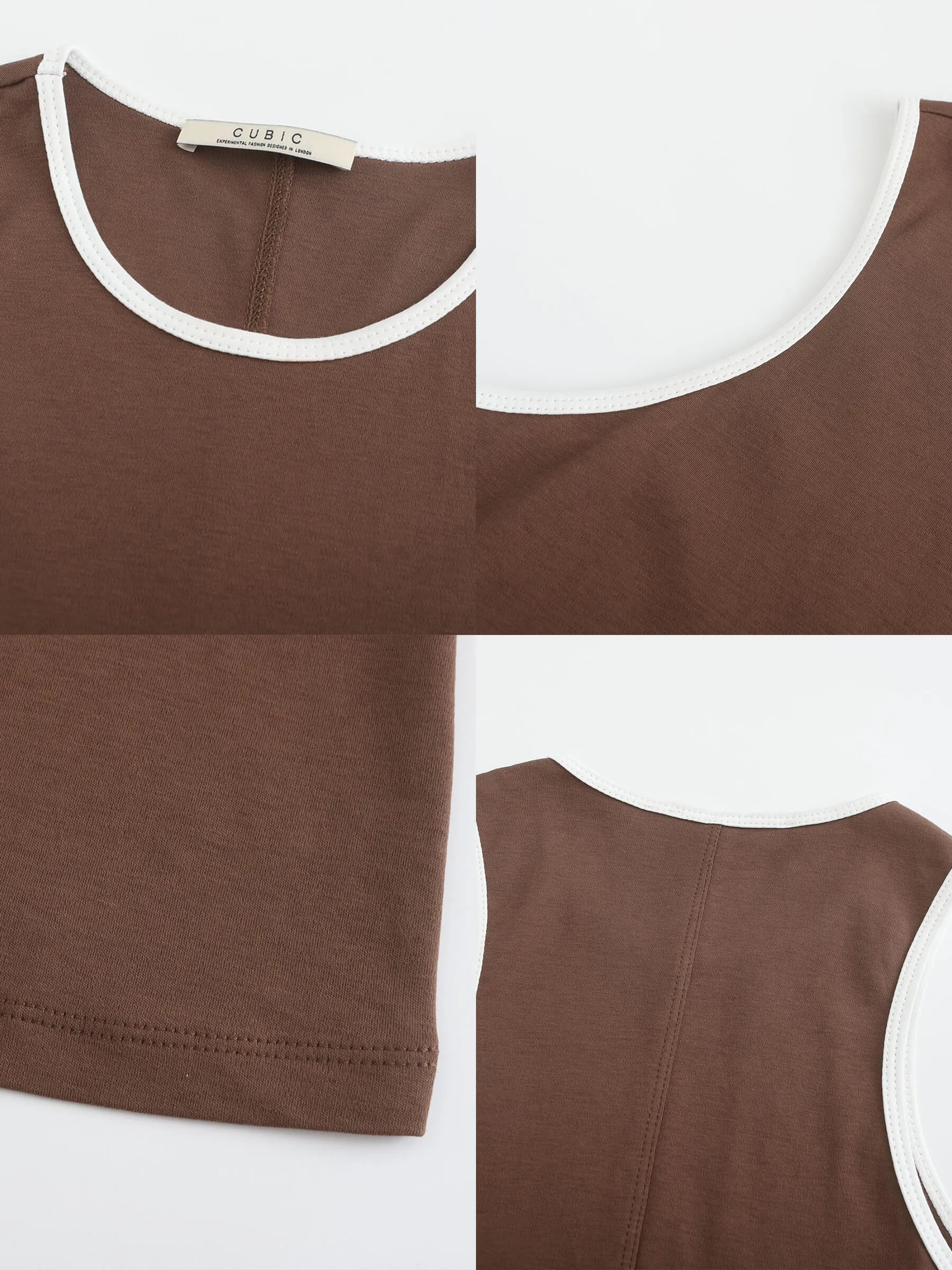 Contrast Cutaway Tank Top