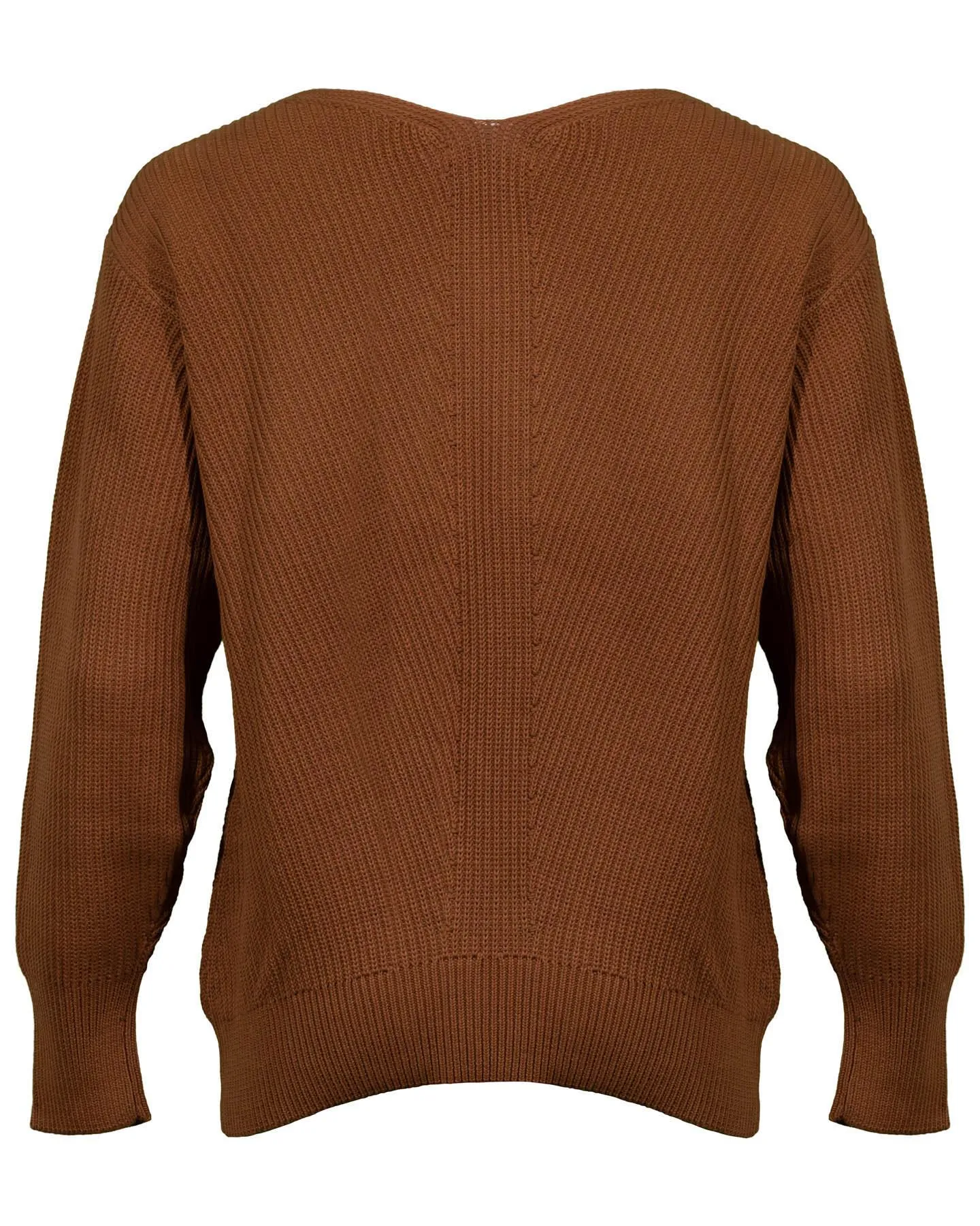 Cotton Rib Knit Sweater Copper