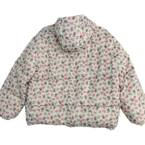 Cute Bear Print Puffer Jacket with Hood