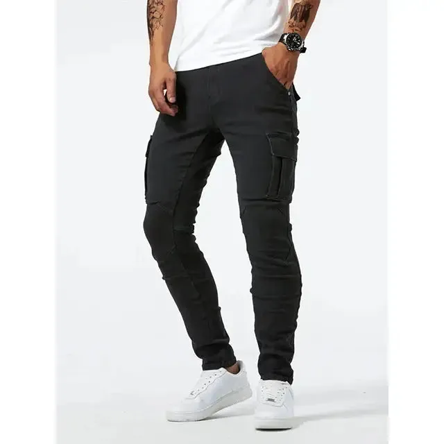 Denim Jeans Cargo Trousers - Cross & Crown