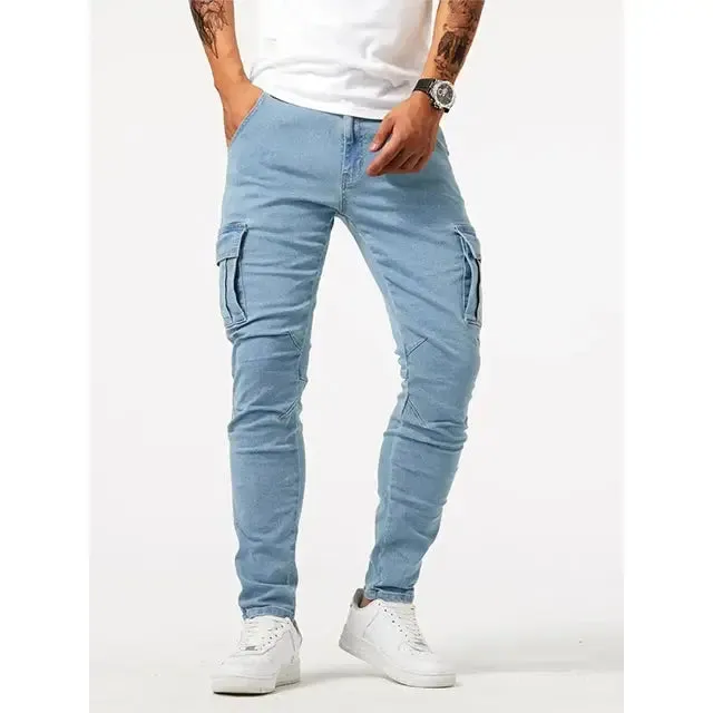 Denim Jeans Cargo Trousers - Cross & Crown