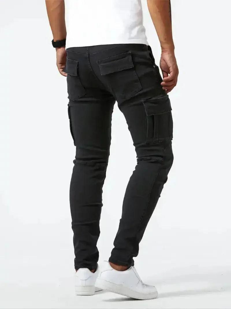 Denim Jeans Cargo Trousers - Cross & Crown
