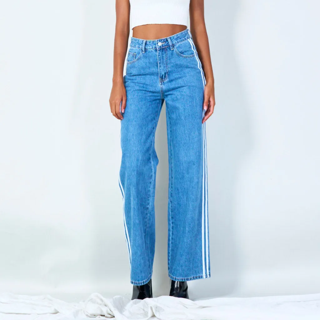 Denim jeans with side stripe detail wholesale