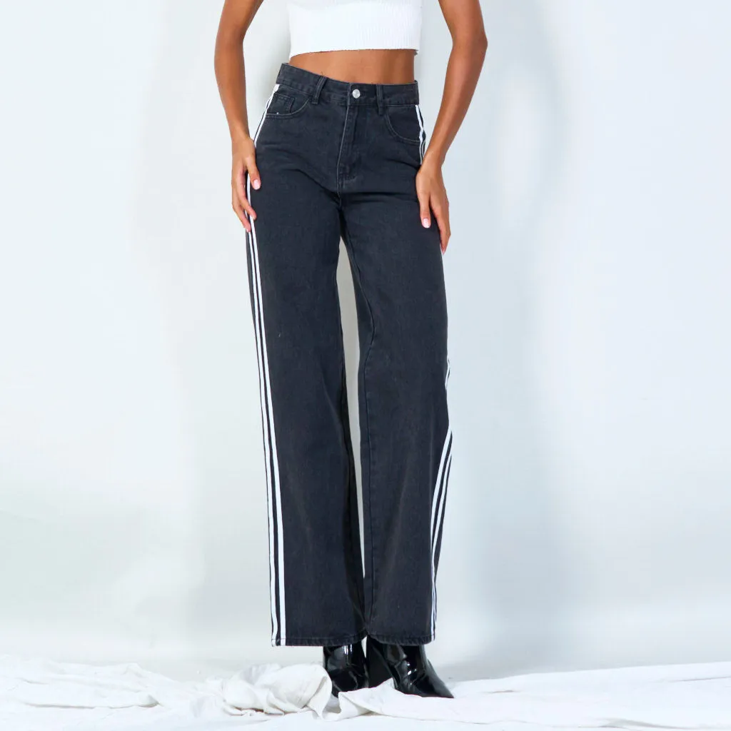 Denim jeans with side stripe detail wholesale