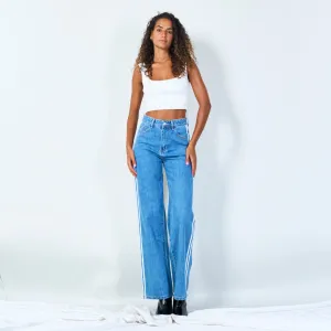 Denim jeans with side stripe detail wholesale