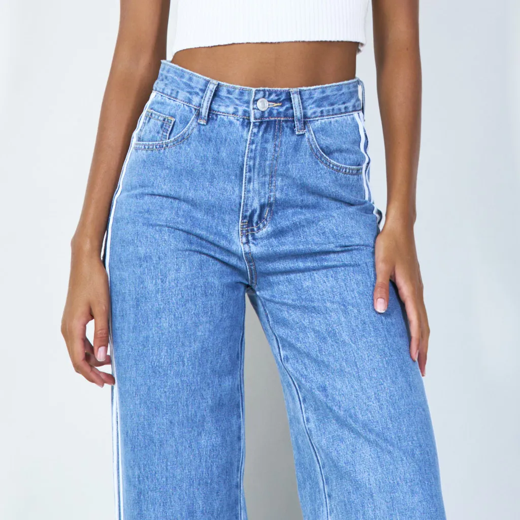Denim jeans with side stripe detail wholesale