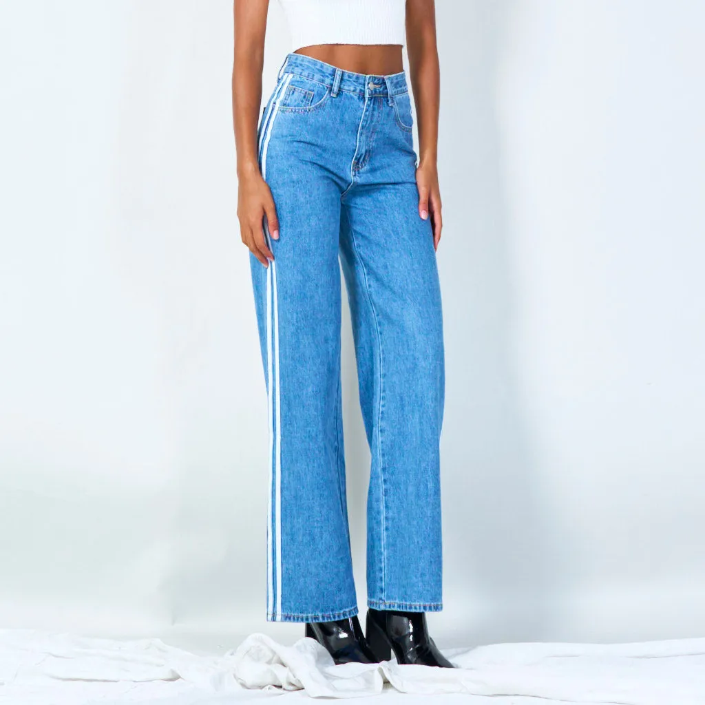 Denim jeans with side stripe detail wholesale