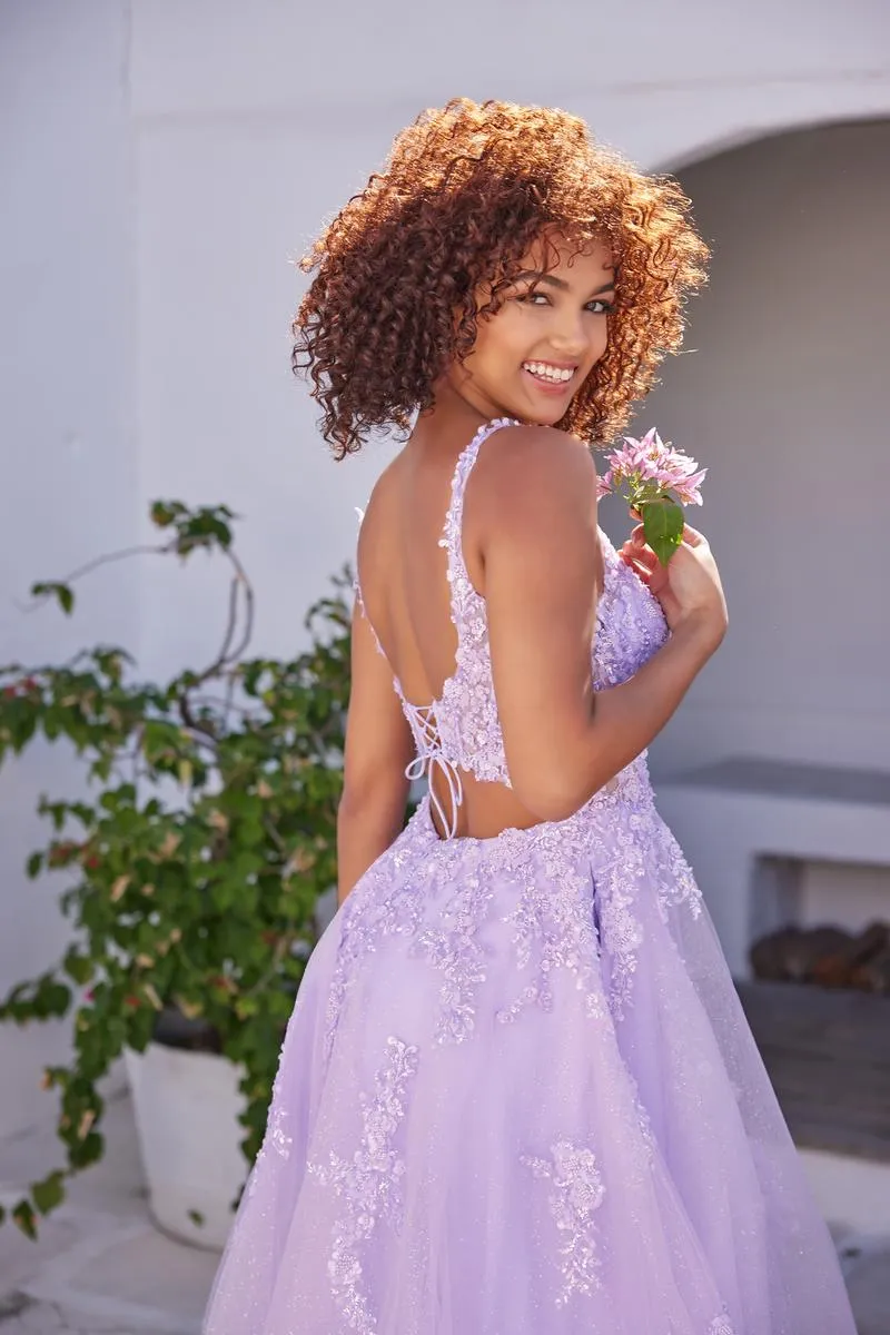 Ellie Wilde Keyhole Back Prom Dress EW35118