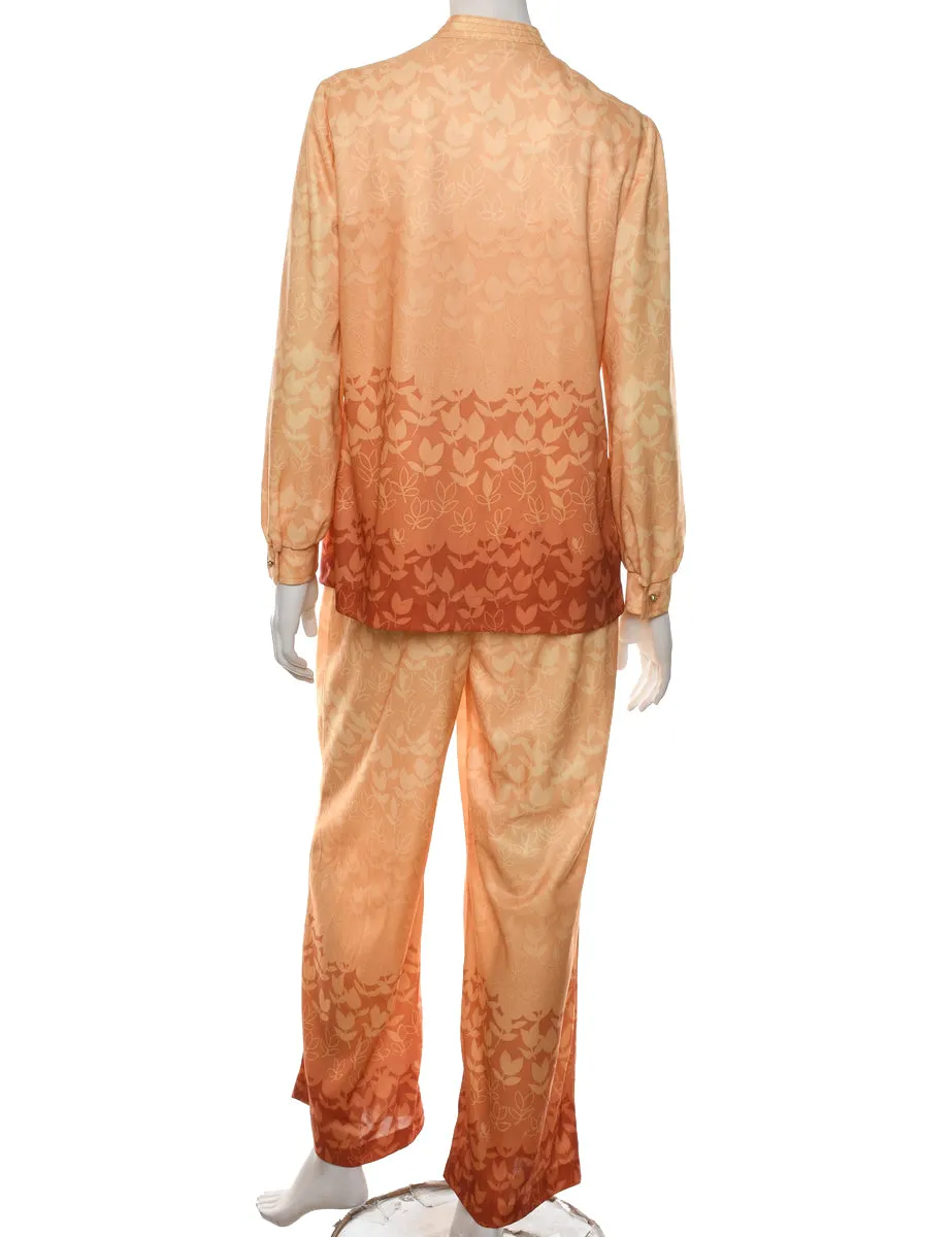 Floral Pattern Jumpsuit - L