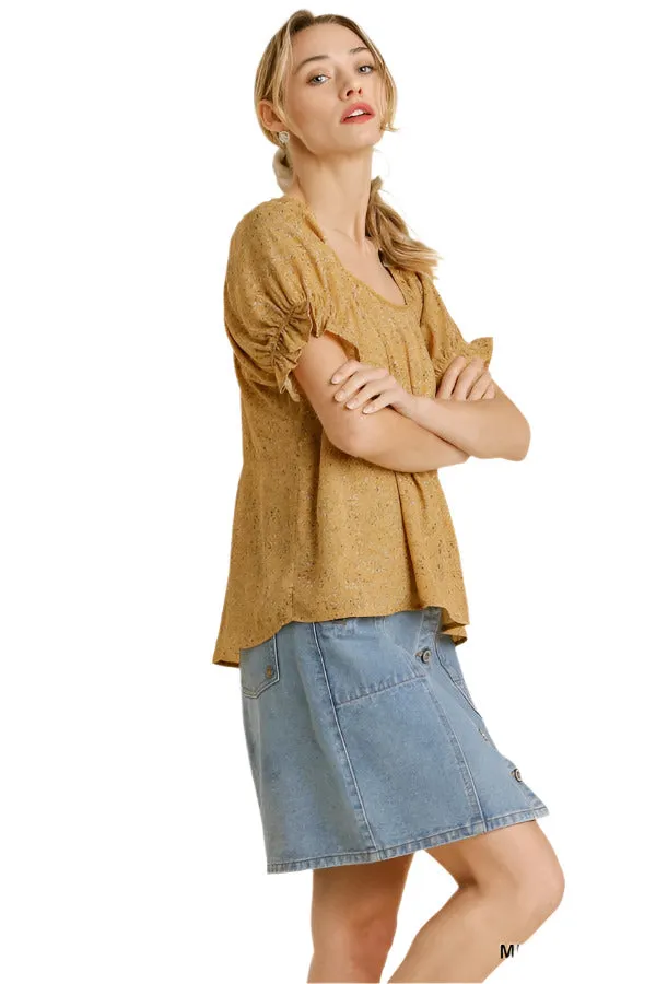 Floral Square Neck Babydoll Top