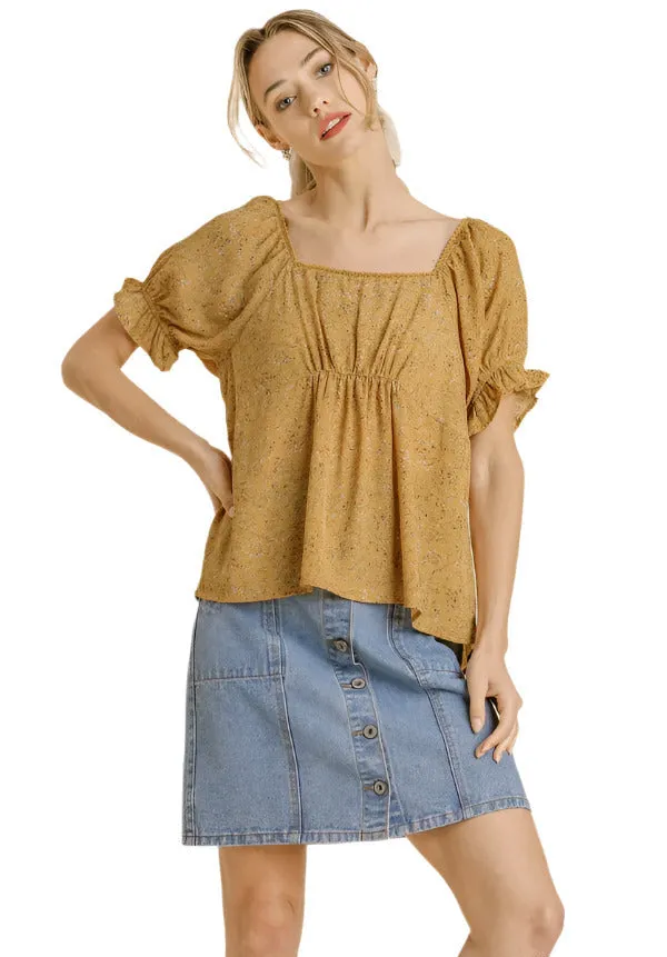 Floral Square Neck Babydoll Top