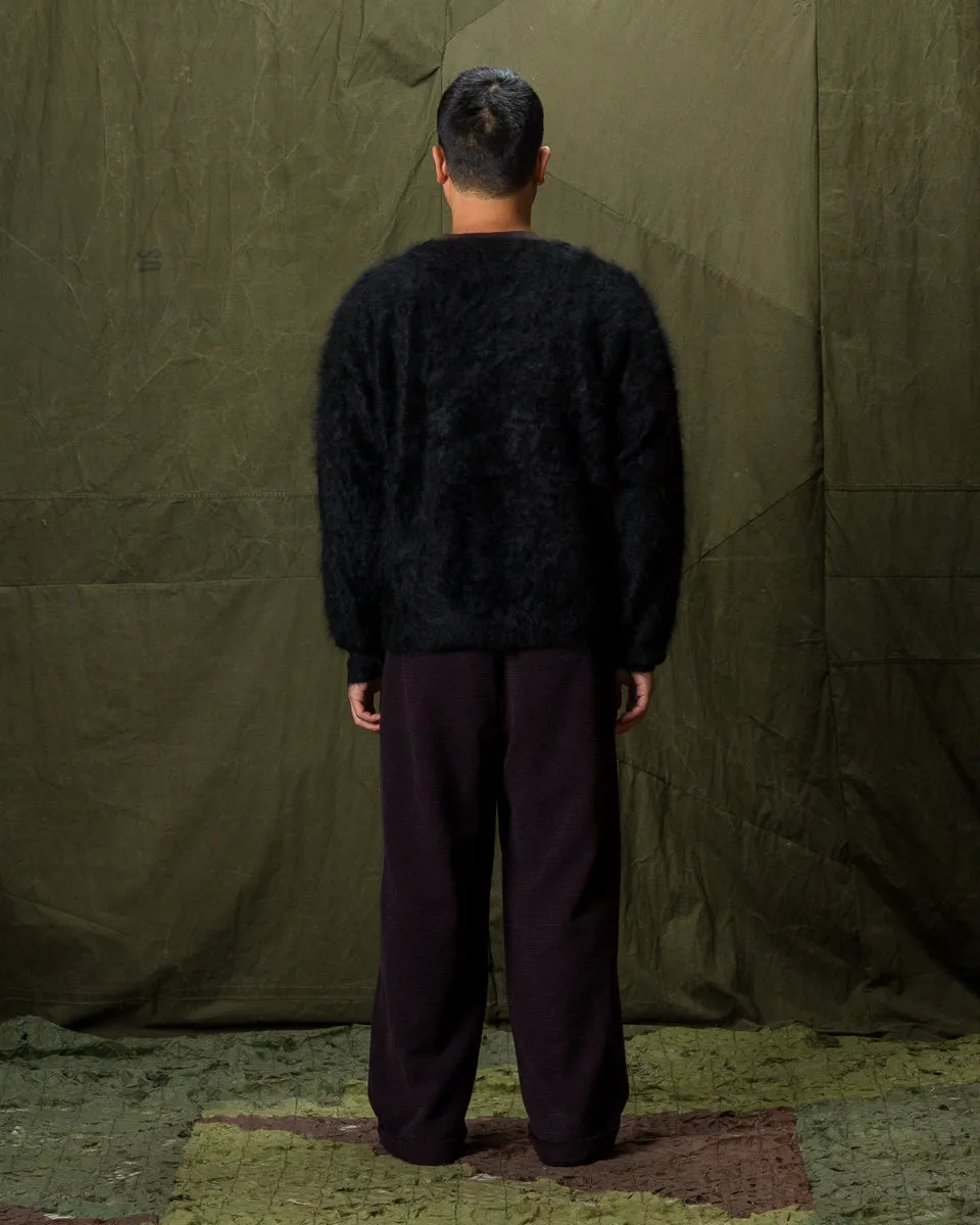 Fur Cashmere V Pullover - Black 10