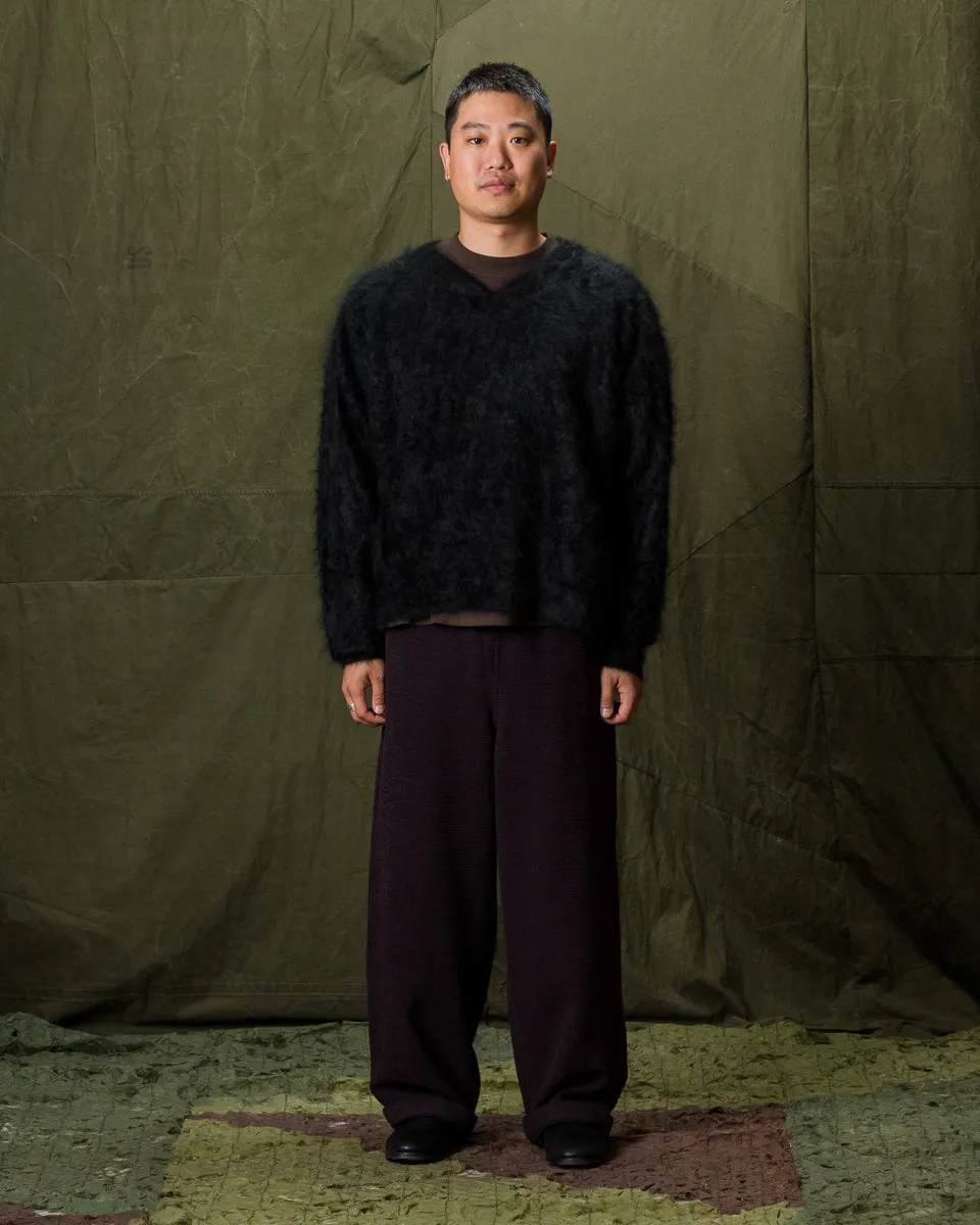 Fur Cashmere V Pullover - Black 10