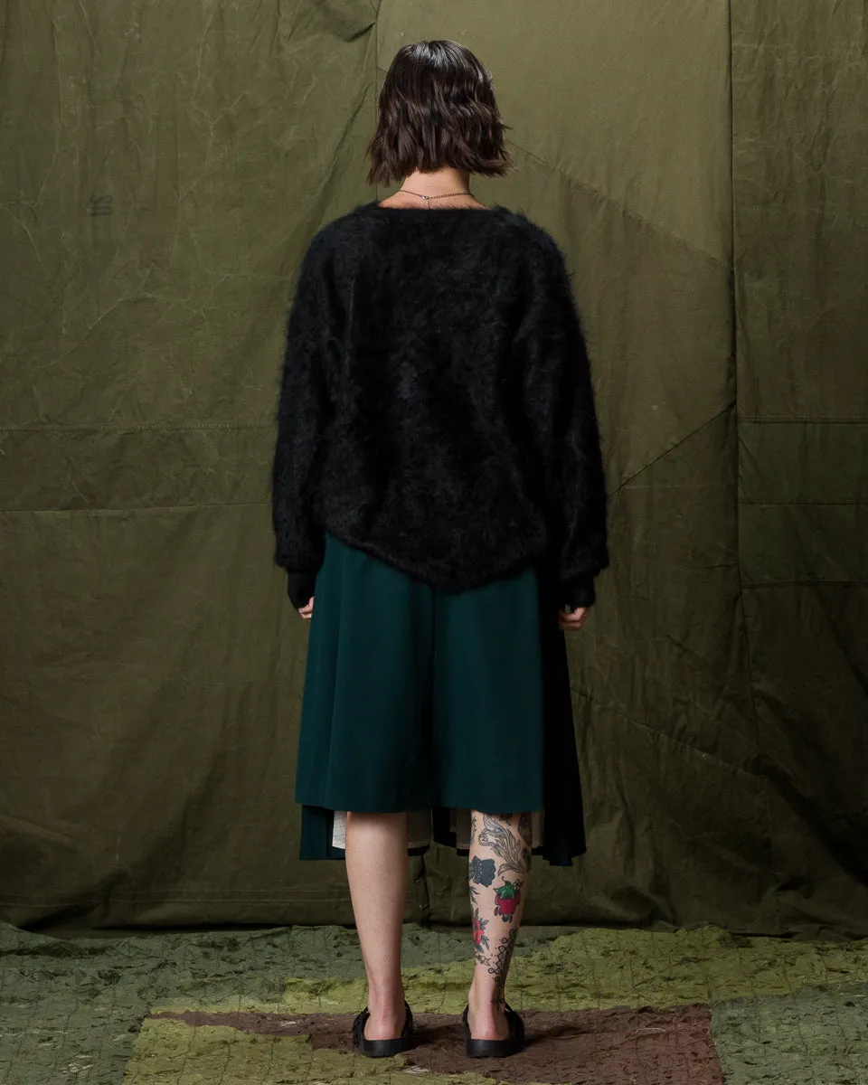 Fur Cashmere V Pullover - Black 10