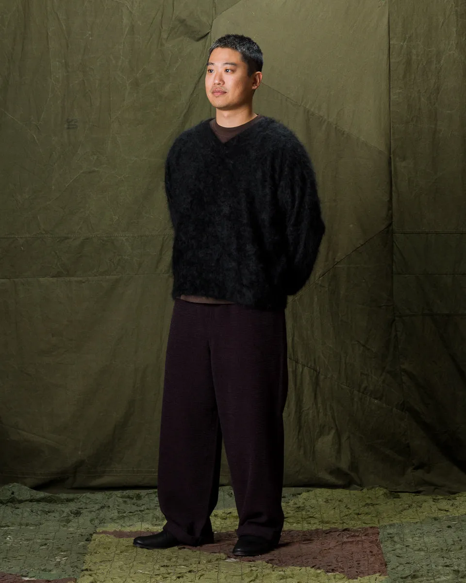 Fur Cashmere V Pullover - Black 10