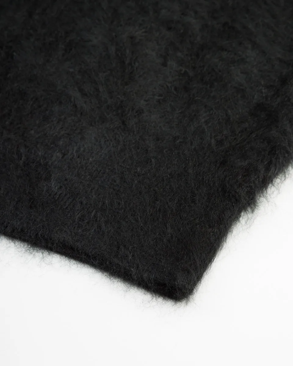 Fur Cashmere V Pullover - Black 10