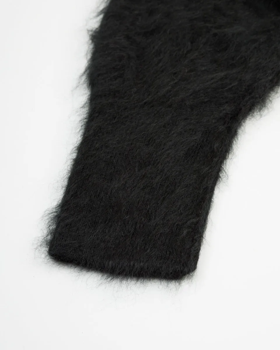 Fur Cashmere V Pullover - Black 10