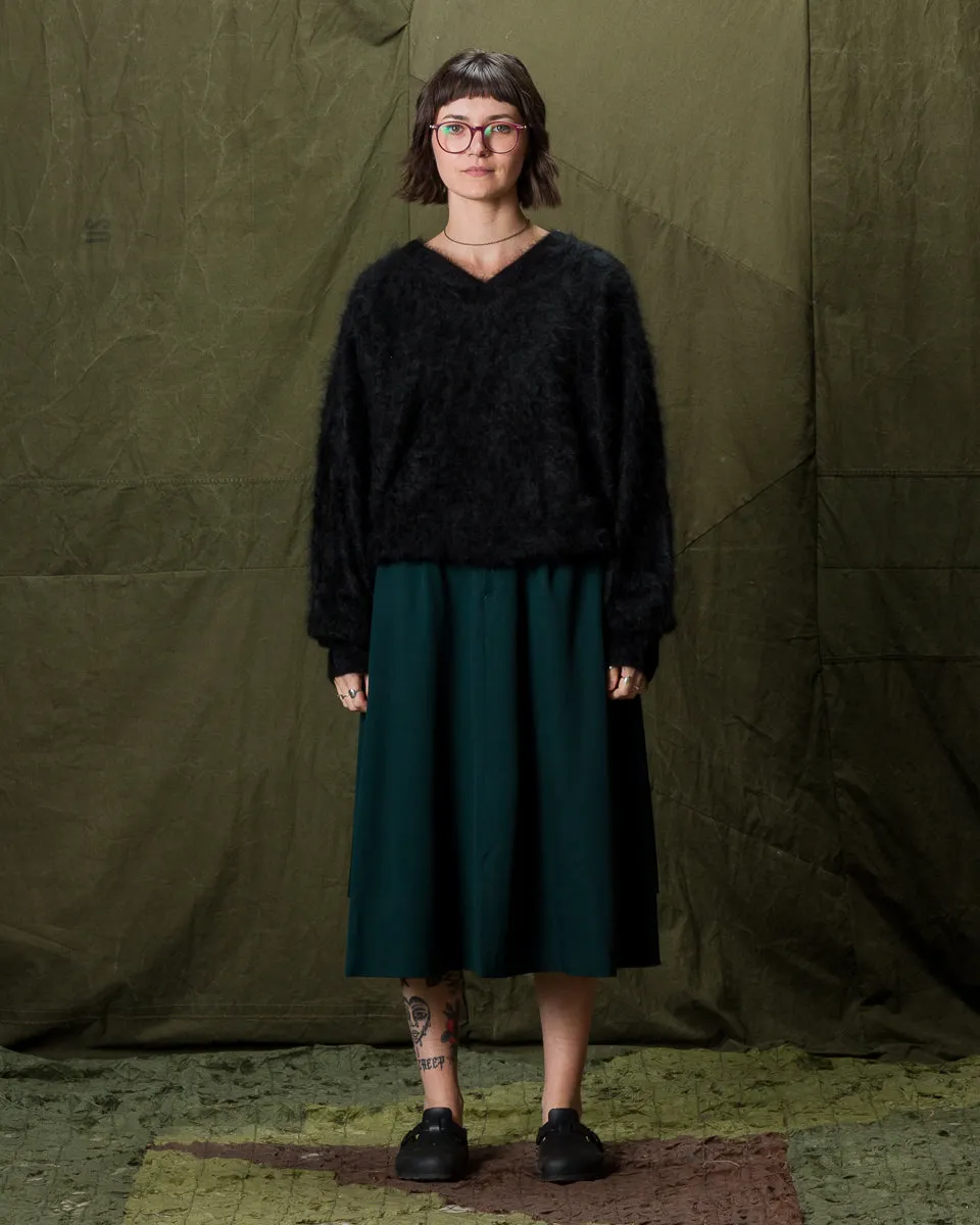 Fur Cashmere V Pullover - Black 10