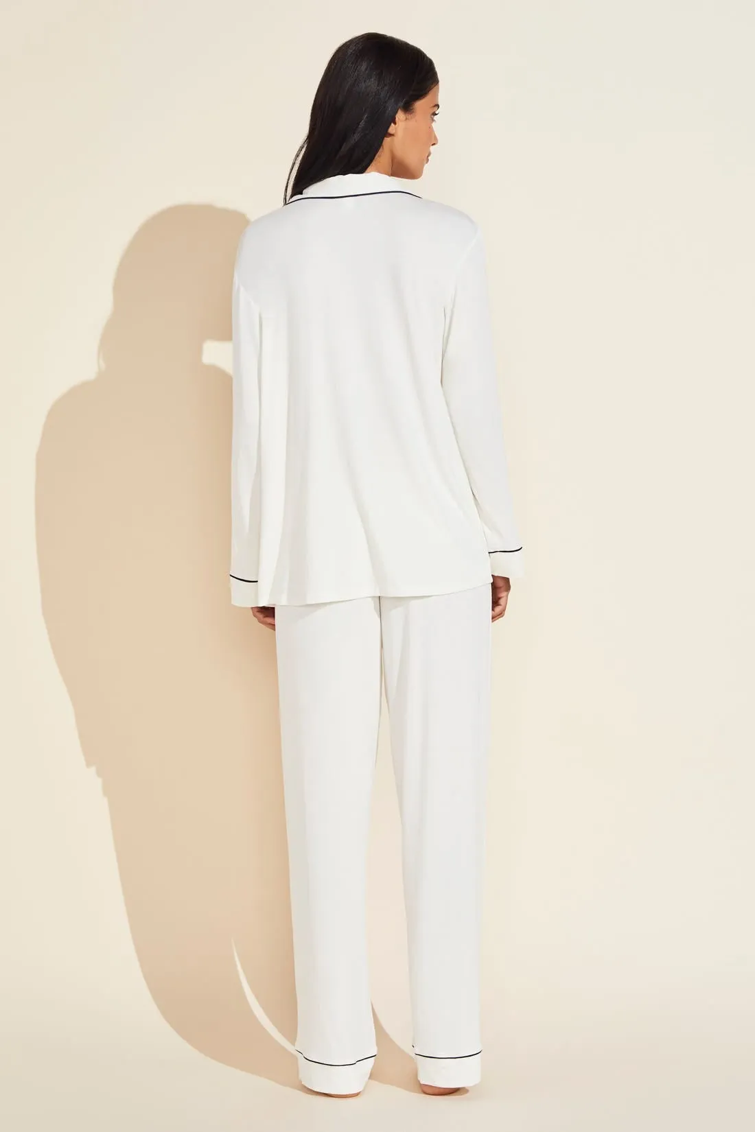 Gisele TENCEL™ Modal Long PJ Set | Ivory/Navy