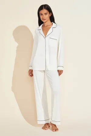 Gisele TENCEL™ Modal Long PJ Set | Ivory/Navy