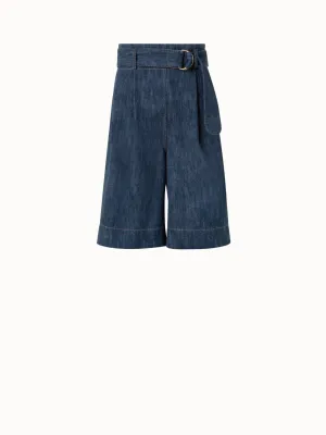 High-Waisted Bermuda Shorts in Sailor Denim