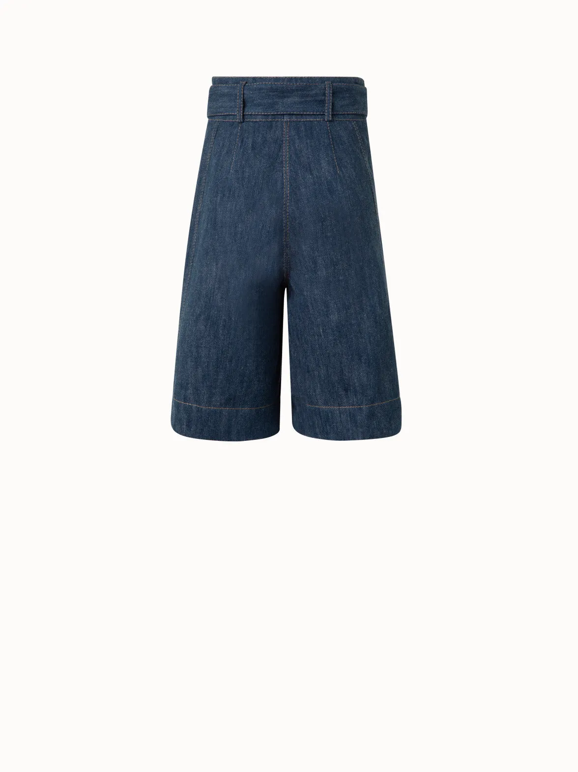 High-Waisted Bermuda Shorts in Sailor Denim