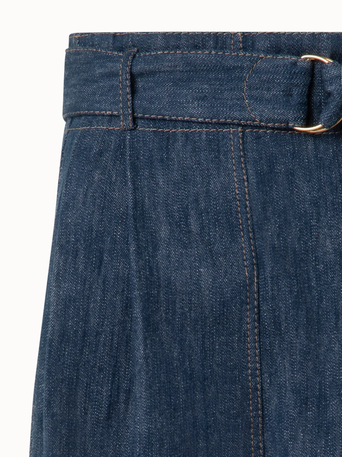 High-Waisted Bermuda Shorts in Sailor Denim