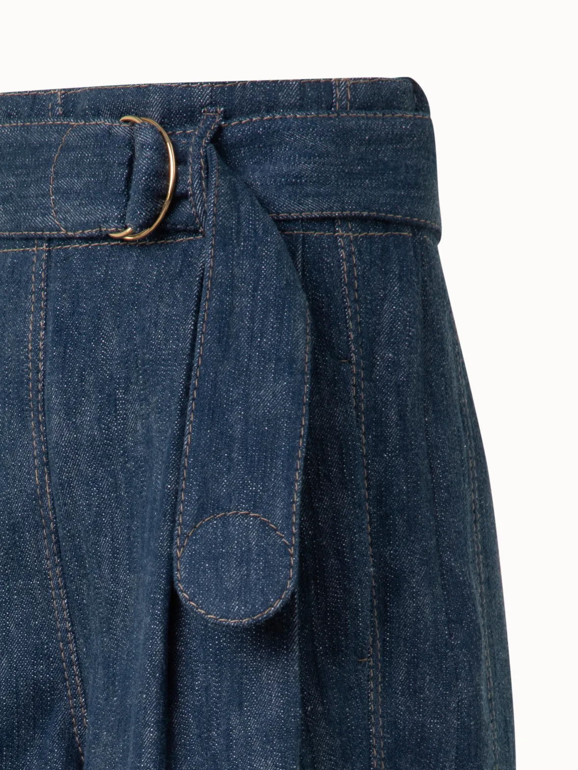 High-Waisted Bermuda Shorts in Sailor Denim