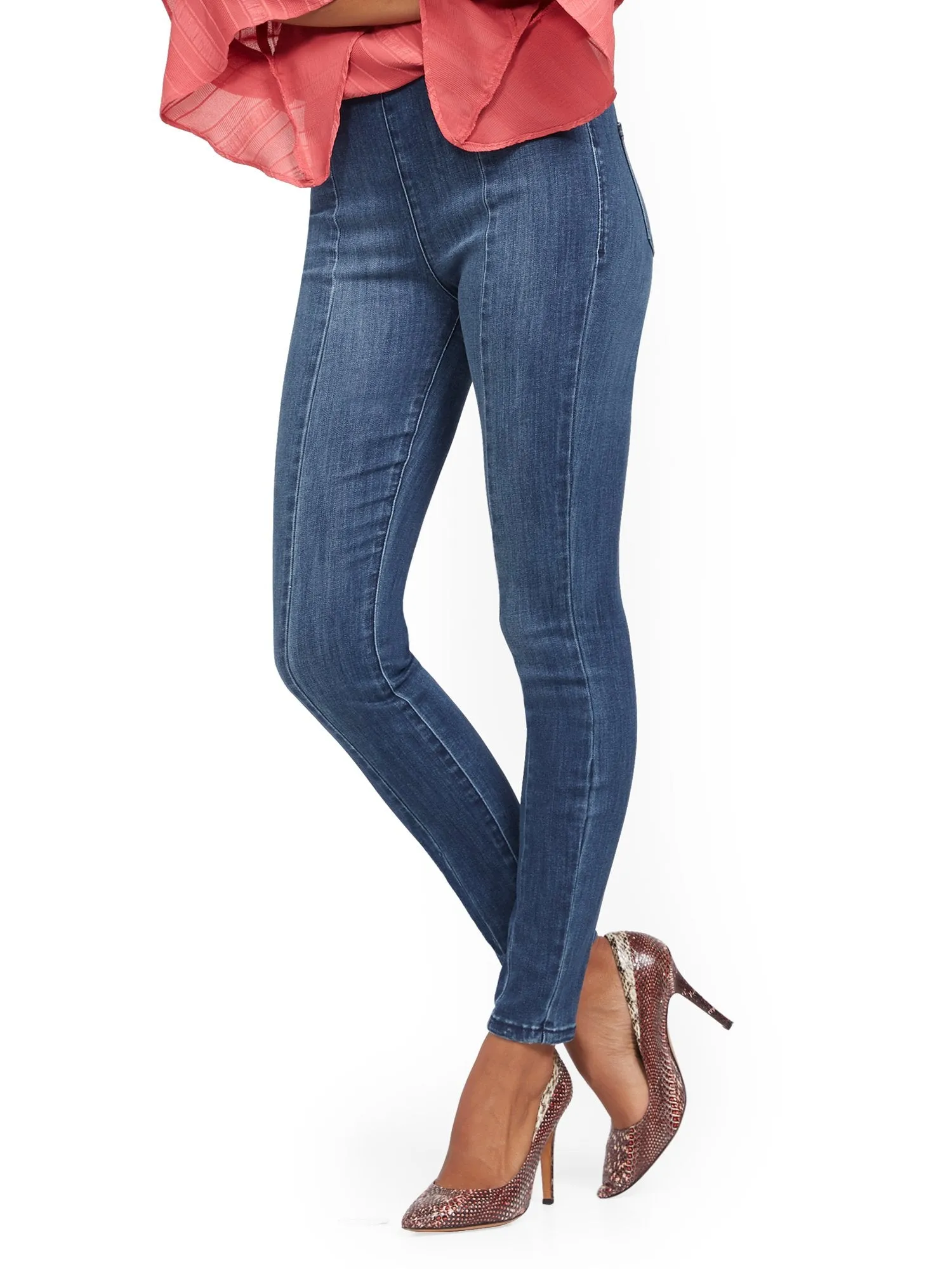 High-Waisted No-Gap Pull-On Legging - Brilliant Blue