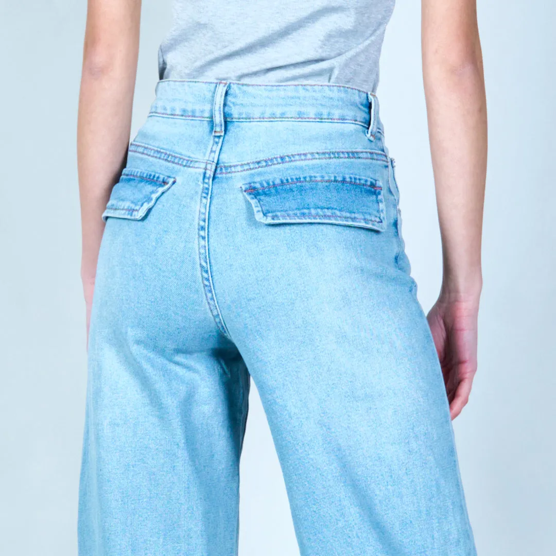 High-waisted straight-leg denim wholesale
