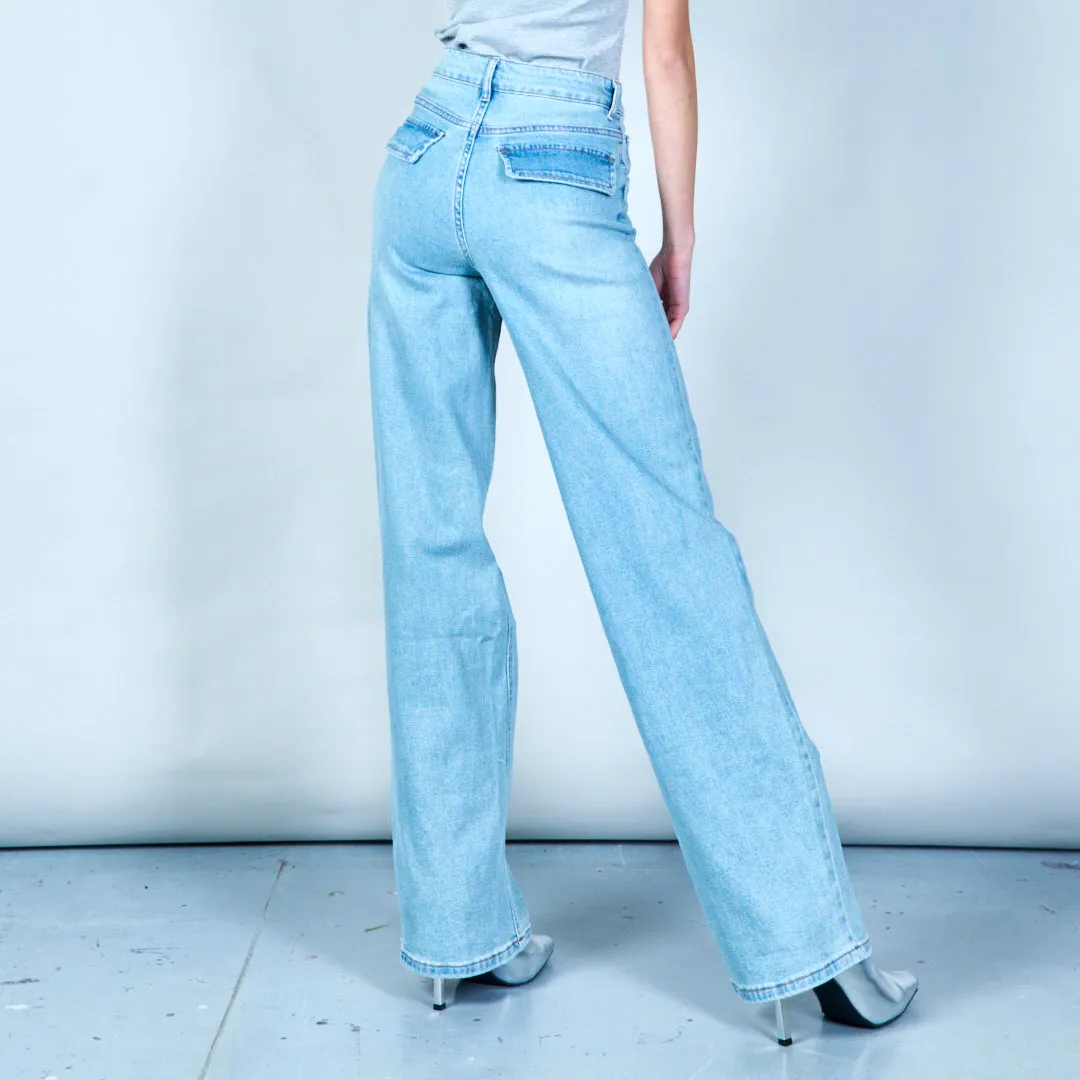 High-waisted straight-leg denim wholesale