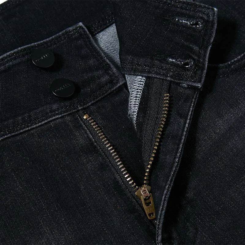 High Waisted Stretch Denim Leggings