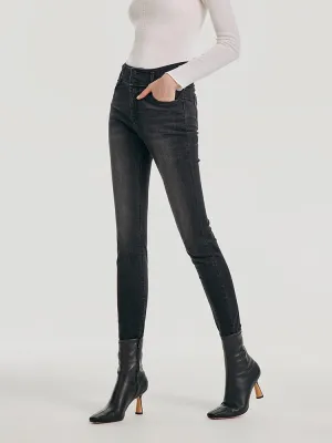 High Waisted Stretch Denim Leggings
