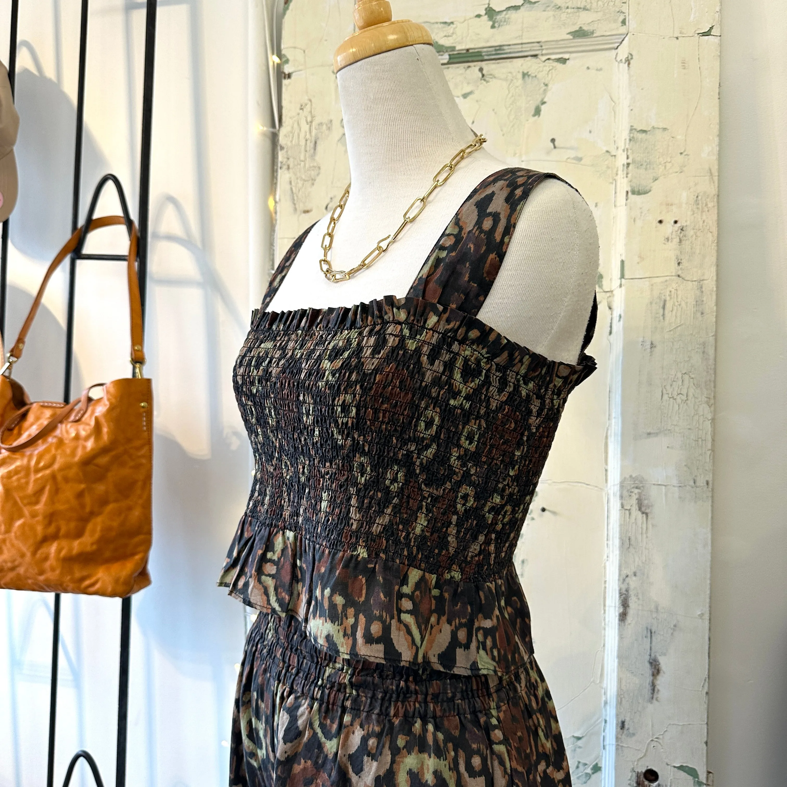 Indi & Cold // Print Smocked Top